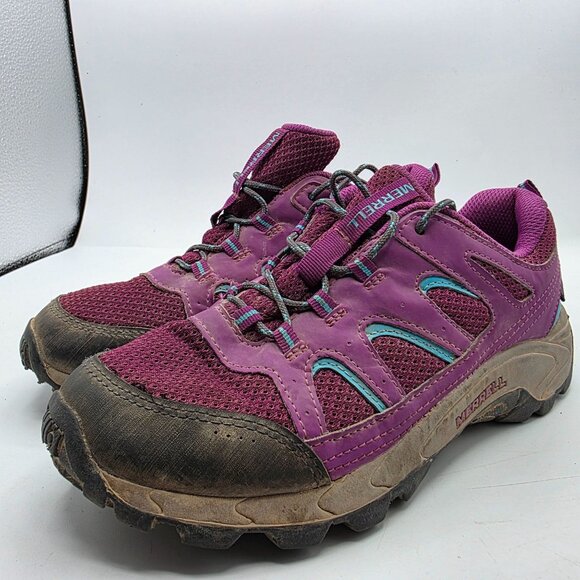 Merrell Oakcreek Low Waterproof Kids Size 4 Purple Hiking Shoes Camping Outdoors - Picture 4 of 13